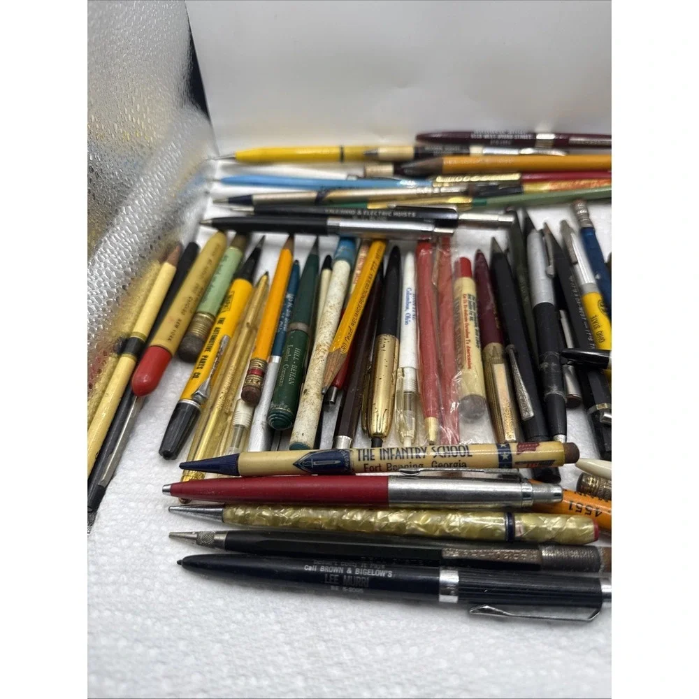 Lot of 100+ Vintage Advertising Pens Pencils (untested)